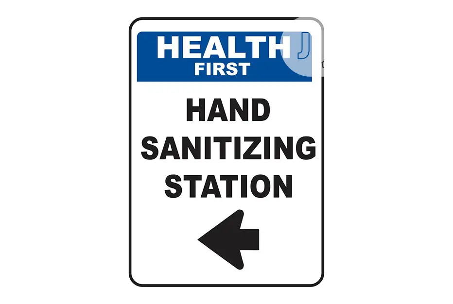 Health First Hand Sanitizing Station Right Arrow Sign