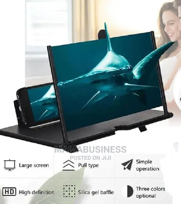 Mobile Phone Video Amplifier Enlarged Screen Magnifier - Bla