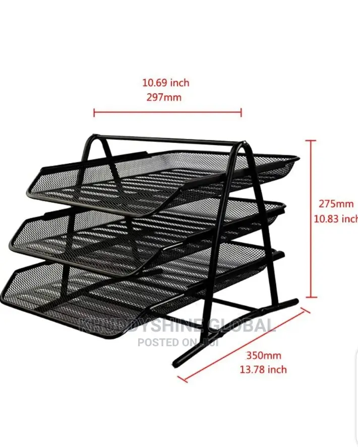 Black Tier Desk Document Letter Tray Organizer Pack Of 3