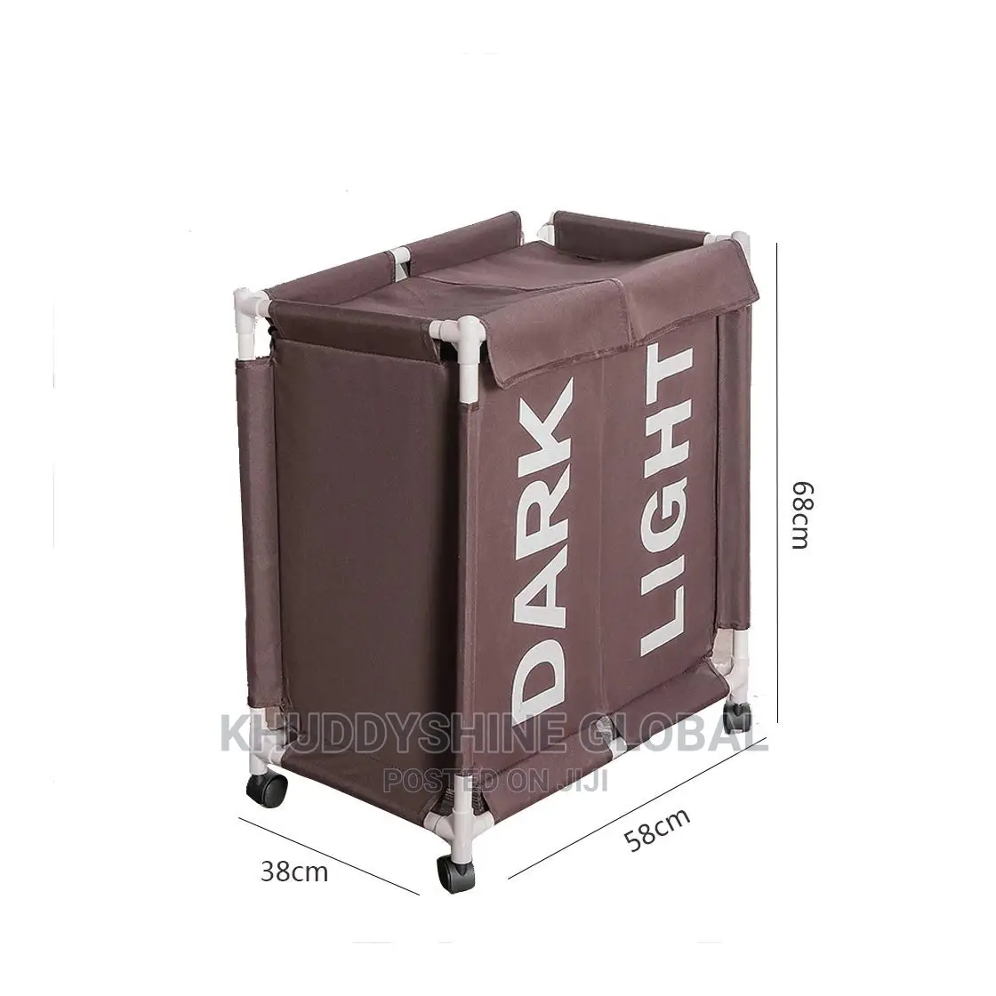 Dark Light Fabric Laundry Basket Bin With Wheels Rectangle