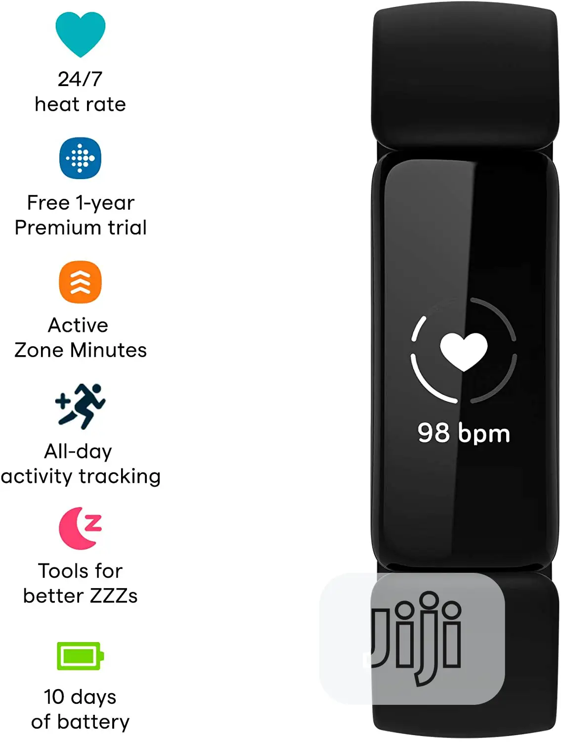 Fitbit Inspire 2 Health Fitness Tracker With a Free 1-Year