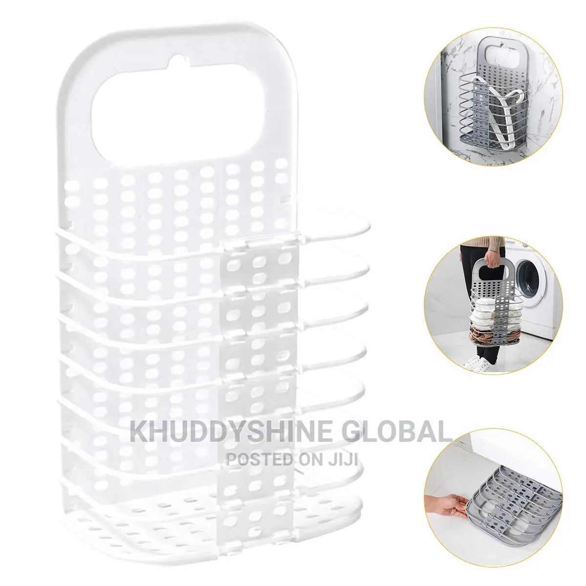 Laundry Basket, Hangable and Foldable Storage Box, Plastic