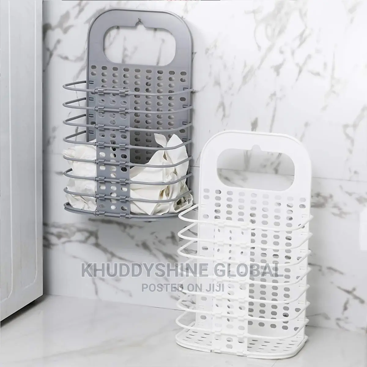 Laundry Basket, Hangable and Foldable Storage Box, Plastic