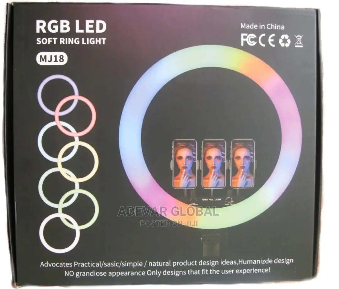 RGB Ring Light LED 18 Inches Soft Ringlight With Stand