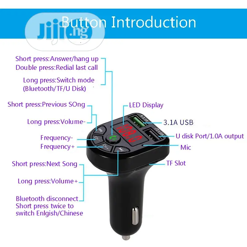Bluetooth 5.0 FM Transmitter Car Kit MP3