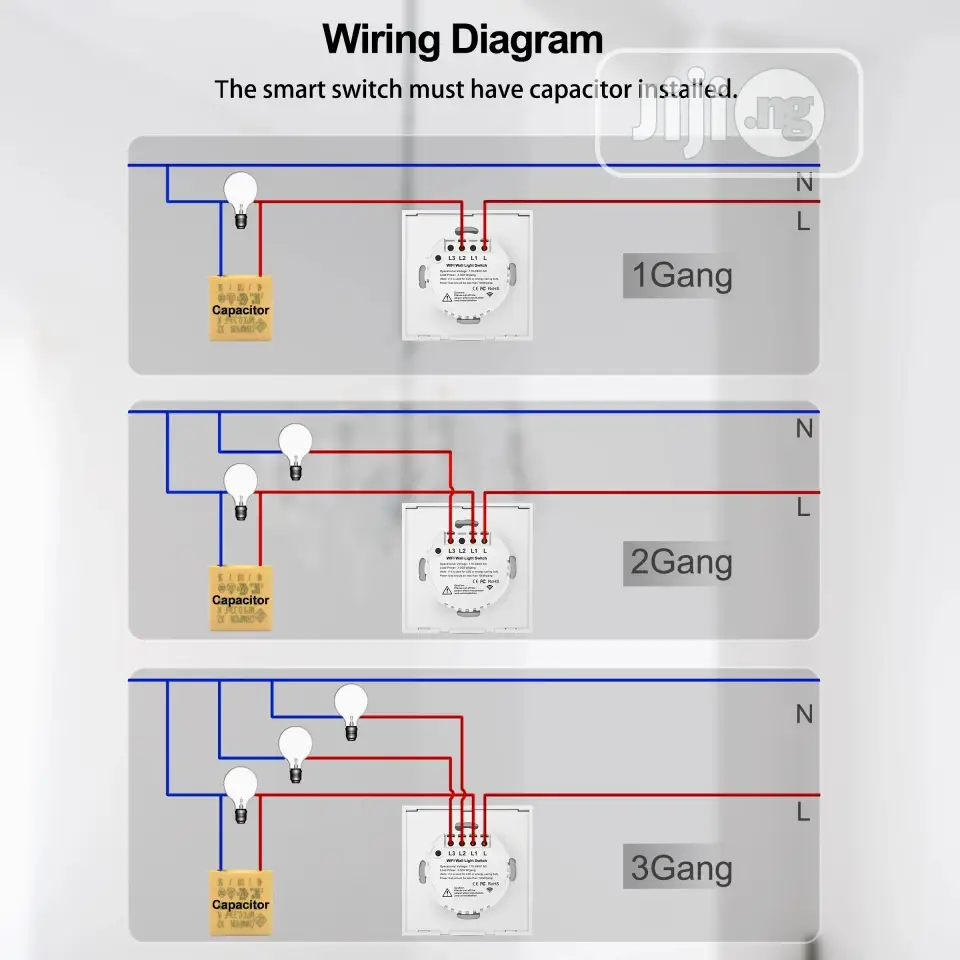 Smart Switch With No Neutral Wire (1/2/3/4gang)