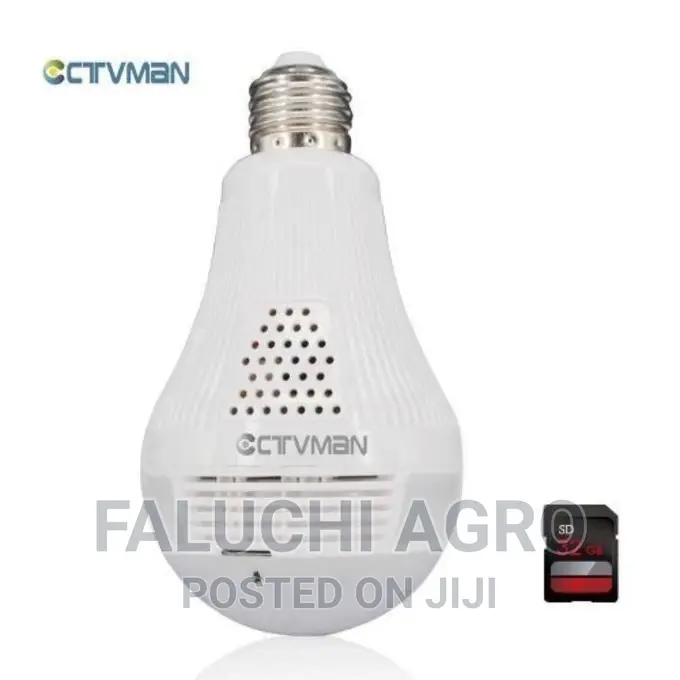 Wifi Security Camera Bulb--1080ip 360°+ Free 32GB Memory Car