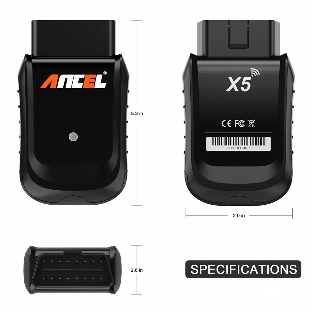 Ancel X5 Wireless Full System OBD2 Car Scanner With Service