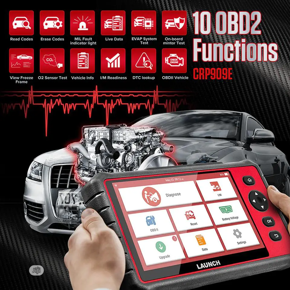 Launch CRP909E Cars Scanner ABS SRS Engine Wit Reset Funct