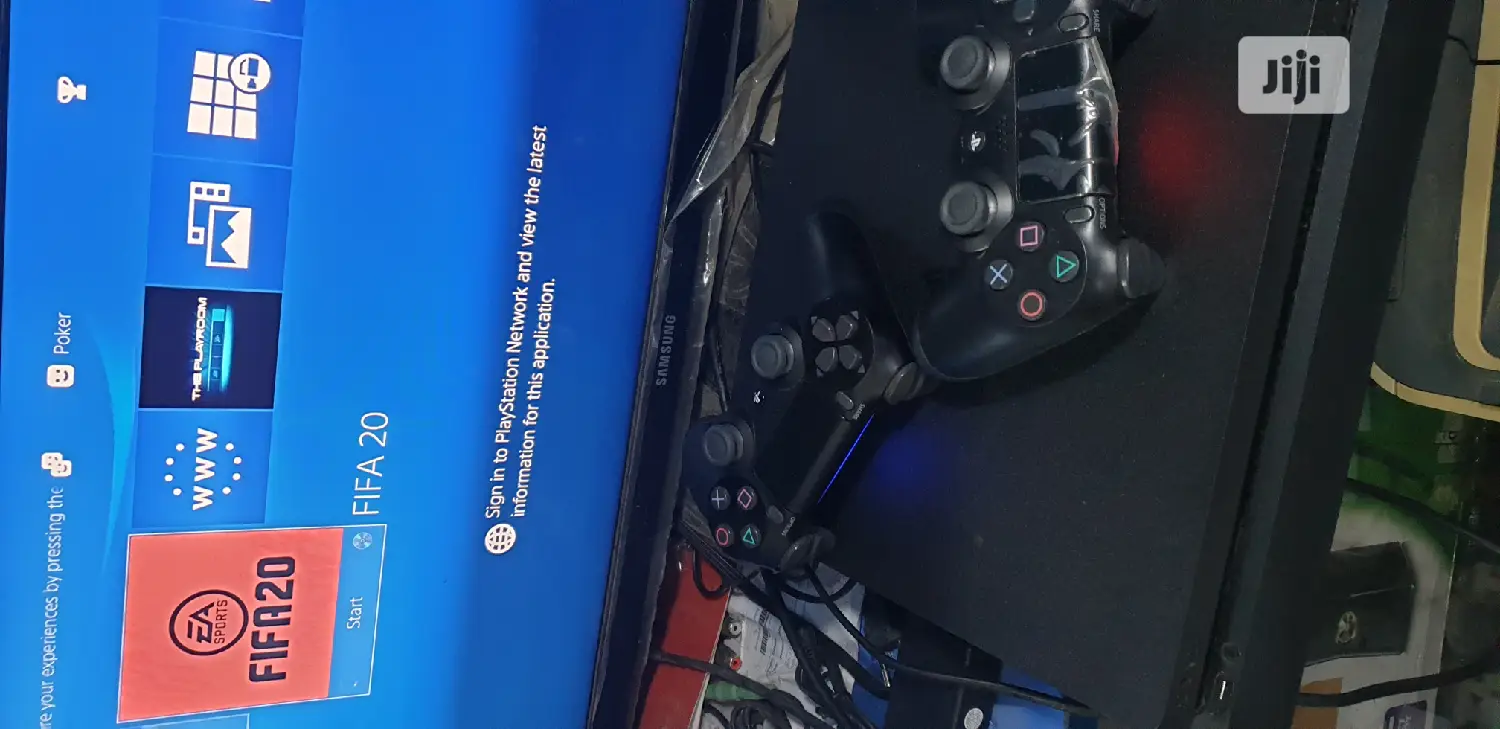 Ps4 Slim Console With 2 Controllers & Fc25 And 10games