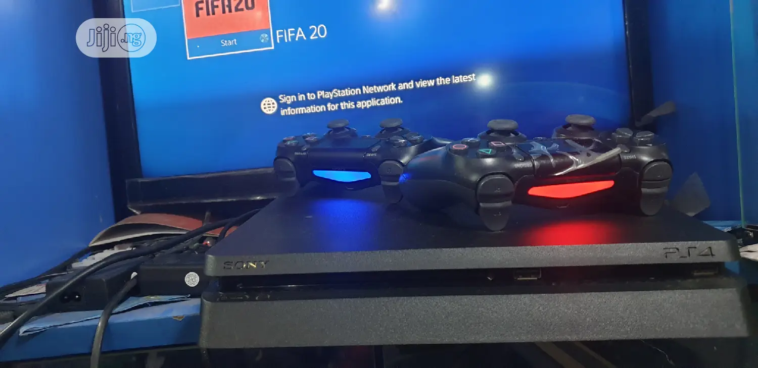 Ps4 Slim Console With 2 Controllers & Fc25 And 10games