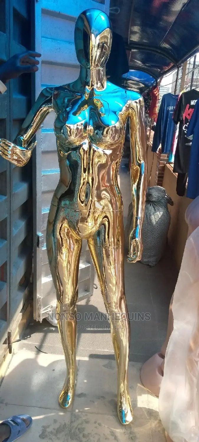 Busty Big Breast Size 12 Gold Chrome Mannequins