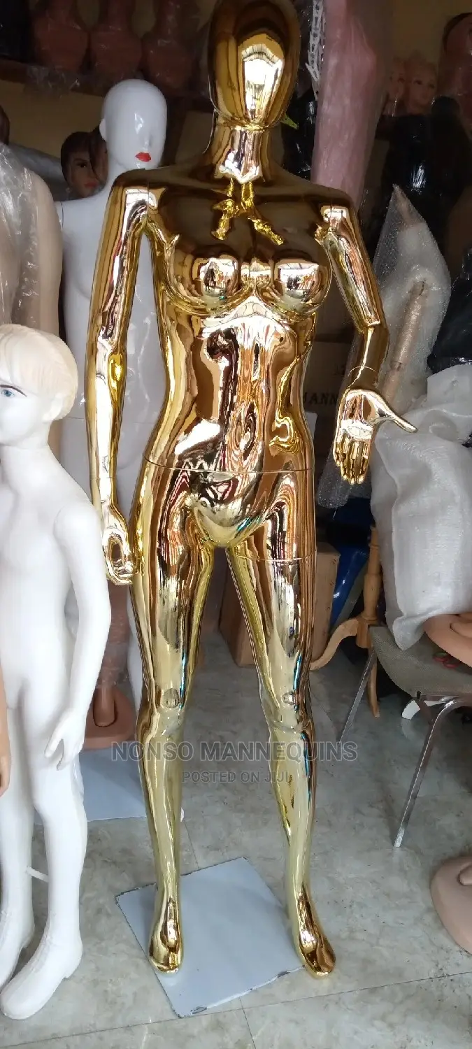 Busty Big Breast Size 12 Gold Chrome Mannequins