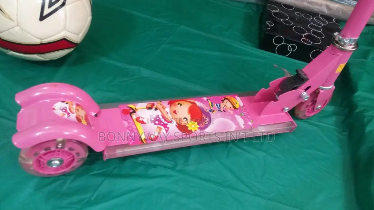 Children Riding Scooters With Design Light And Music Player