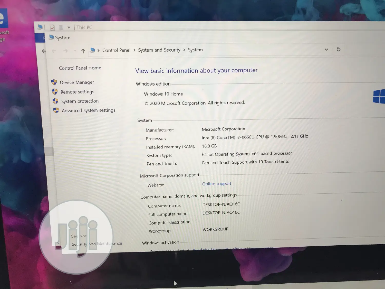 Laptop Microsoft Surface Pro 8GB Intel Core i5 SSD 256GB