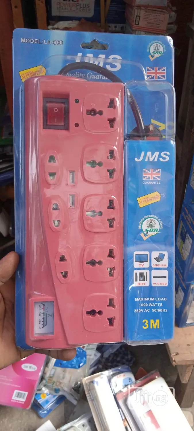JMS 8 Ways Extension Maximum Loads 1000 Watts 250V 50/60 Hz