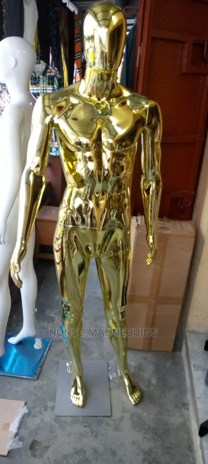 Acrylic Gold Chrome Male Full Body Mannequins