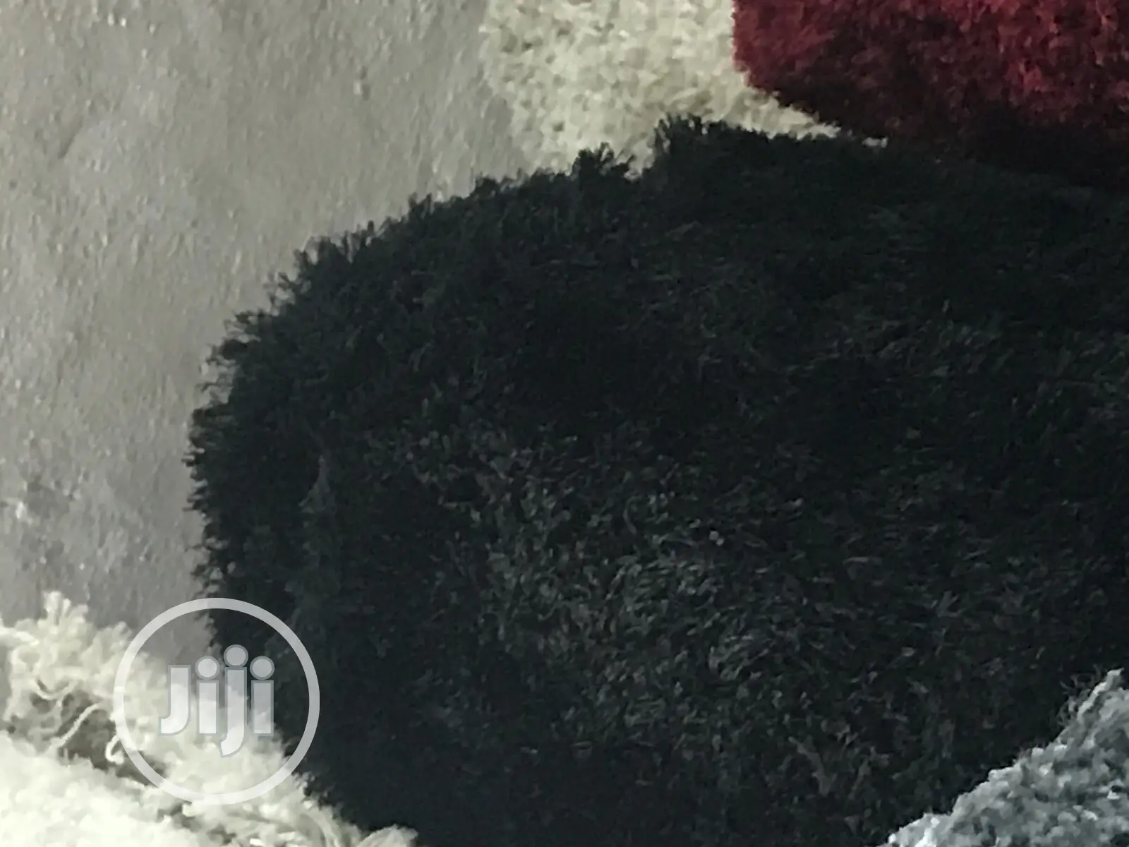 Plain Black Super Vip Shaggy Center Rugs 7/10