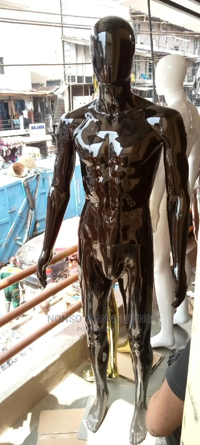 Male Full Body Glossy Black Mannequins