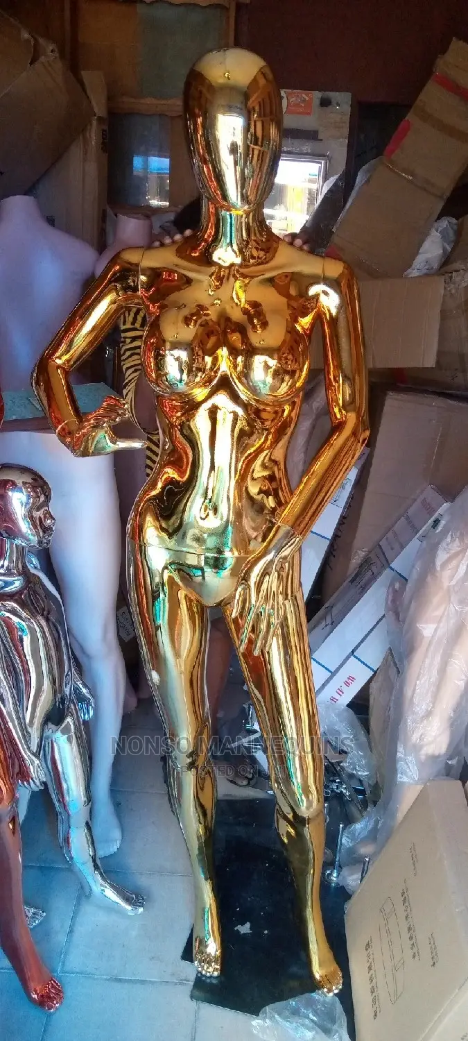 Medium Boobs Gold Chrome Female Faceless Mannequin