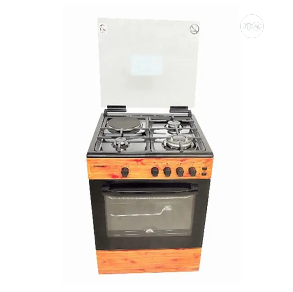 Scanfrost Gas Cooker 3 Burners + 1 Electric Plate Wood