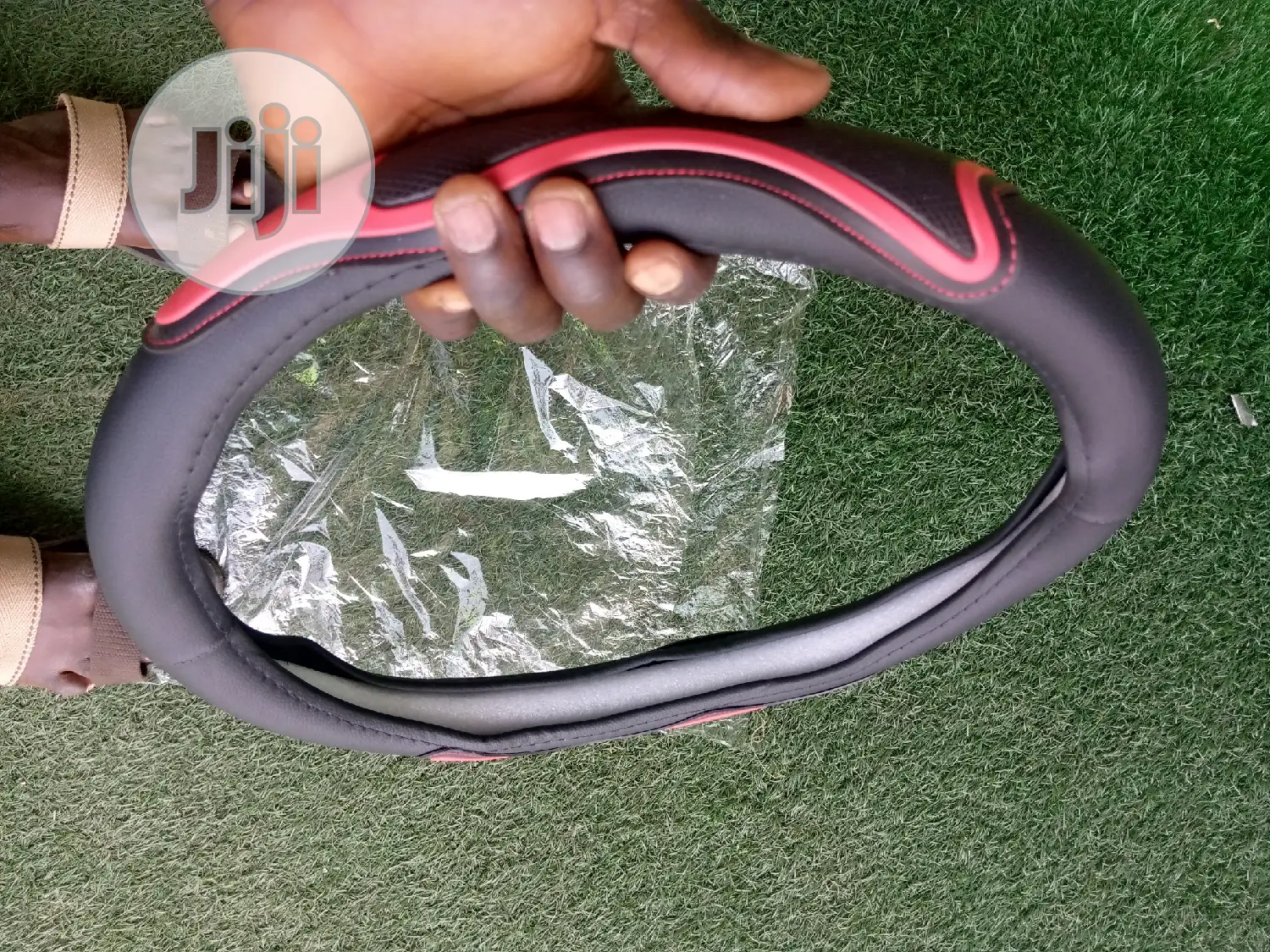 Universal Black and Red Color Steering Wheel Cover