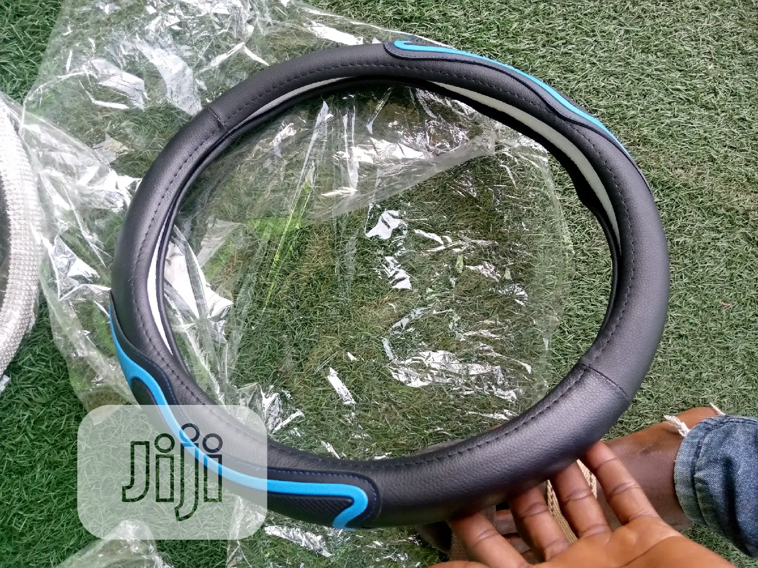 Quality Universal Steering Blue Black Cover for All Cars