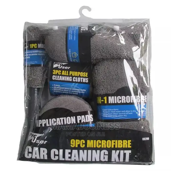 Microfibre Car Wash Cleaning Kit Set - 9pcs