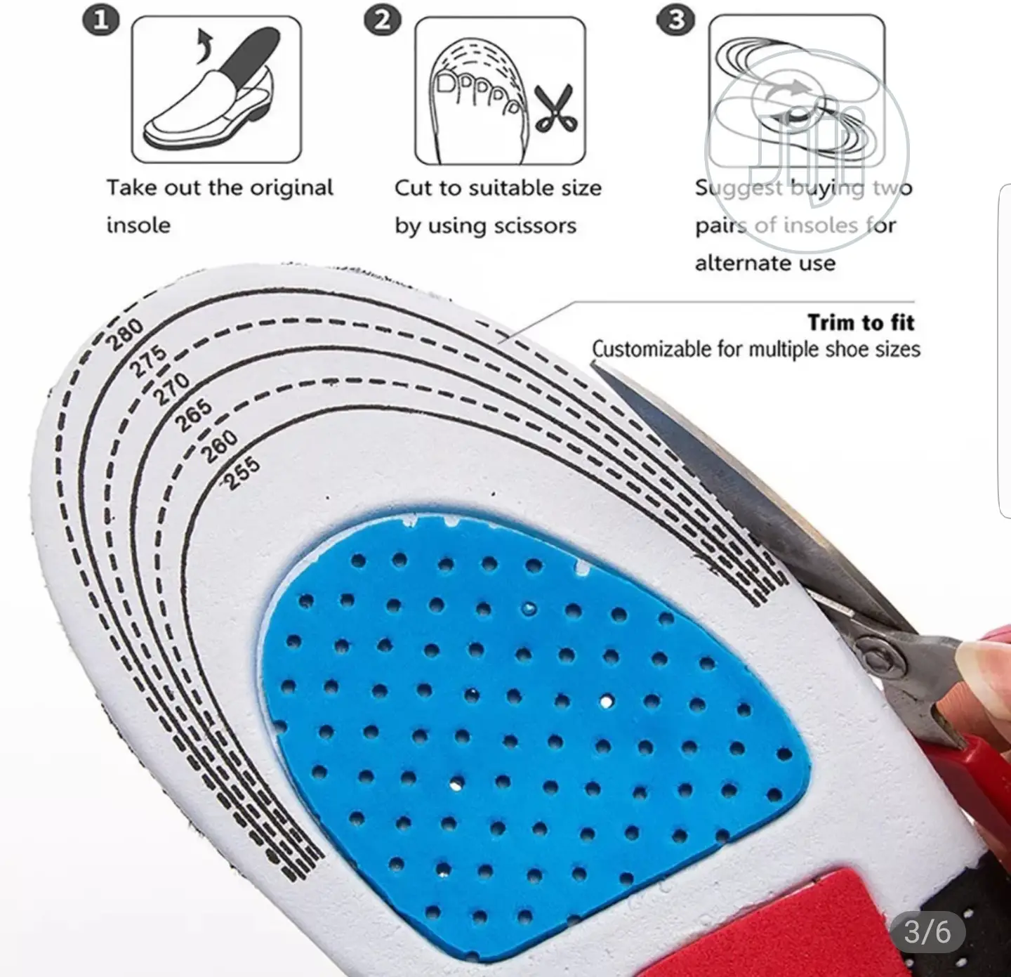 Orthopedic Silicon Gel Insoles for Sports, Flat Feet