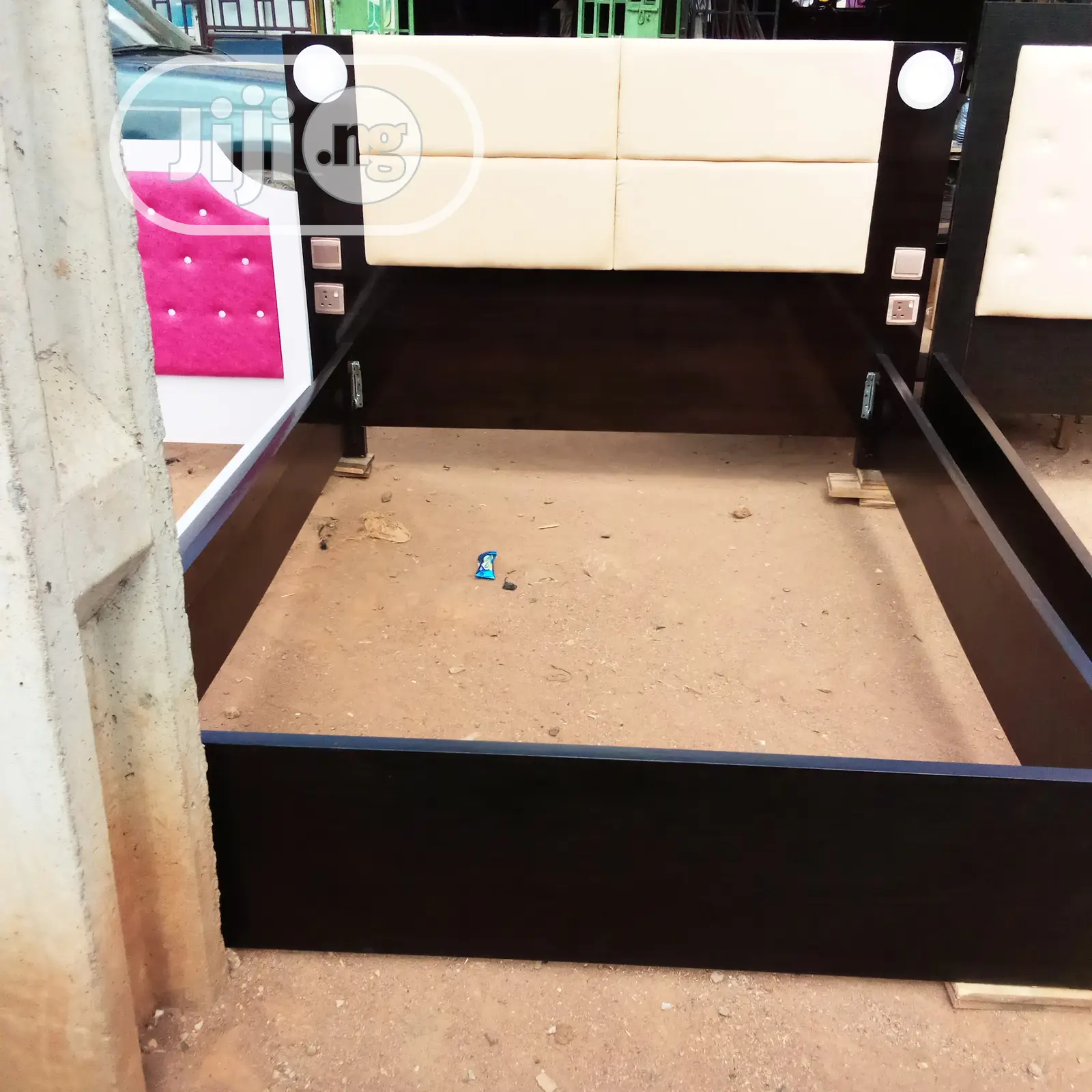 6 X 6 Bed With Leather Board and Light and Sockets