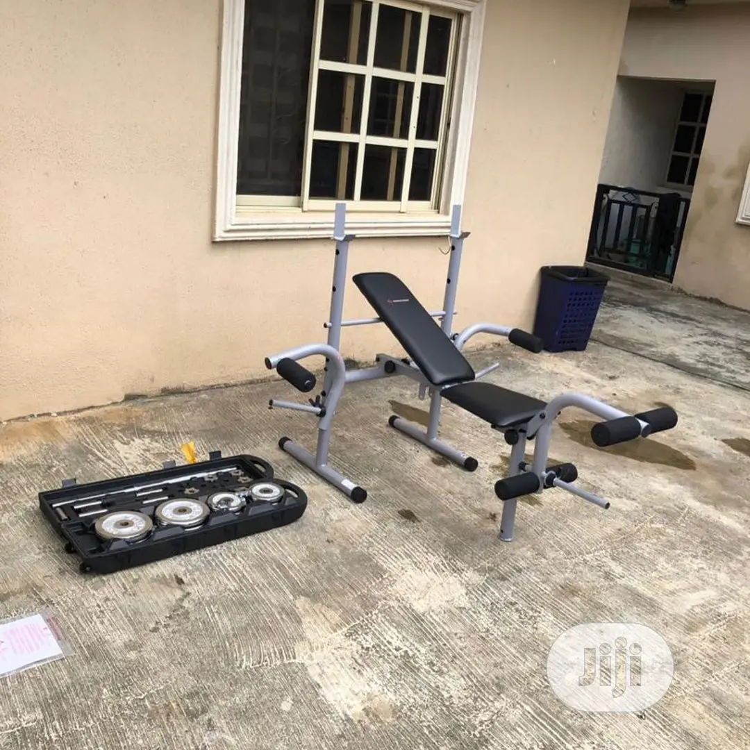 Weight Lifting Bench With Adjustable 50kg Barbell Set