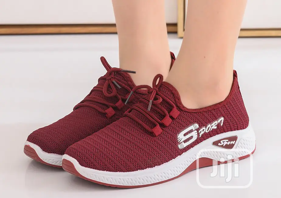 Female Sneakers Shoes - Wine