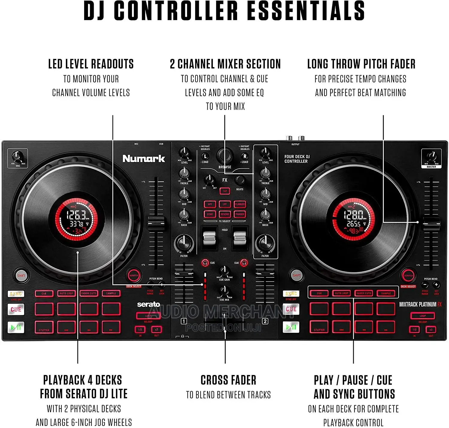 Numark Mixtrack Platinum FX – DJ Controller for Serato DJ