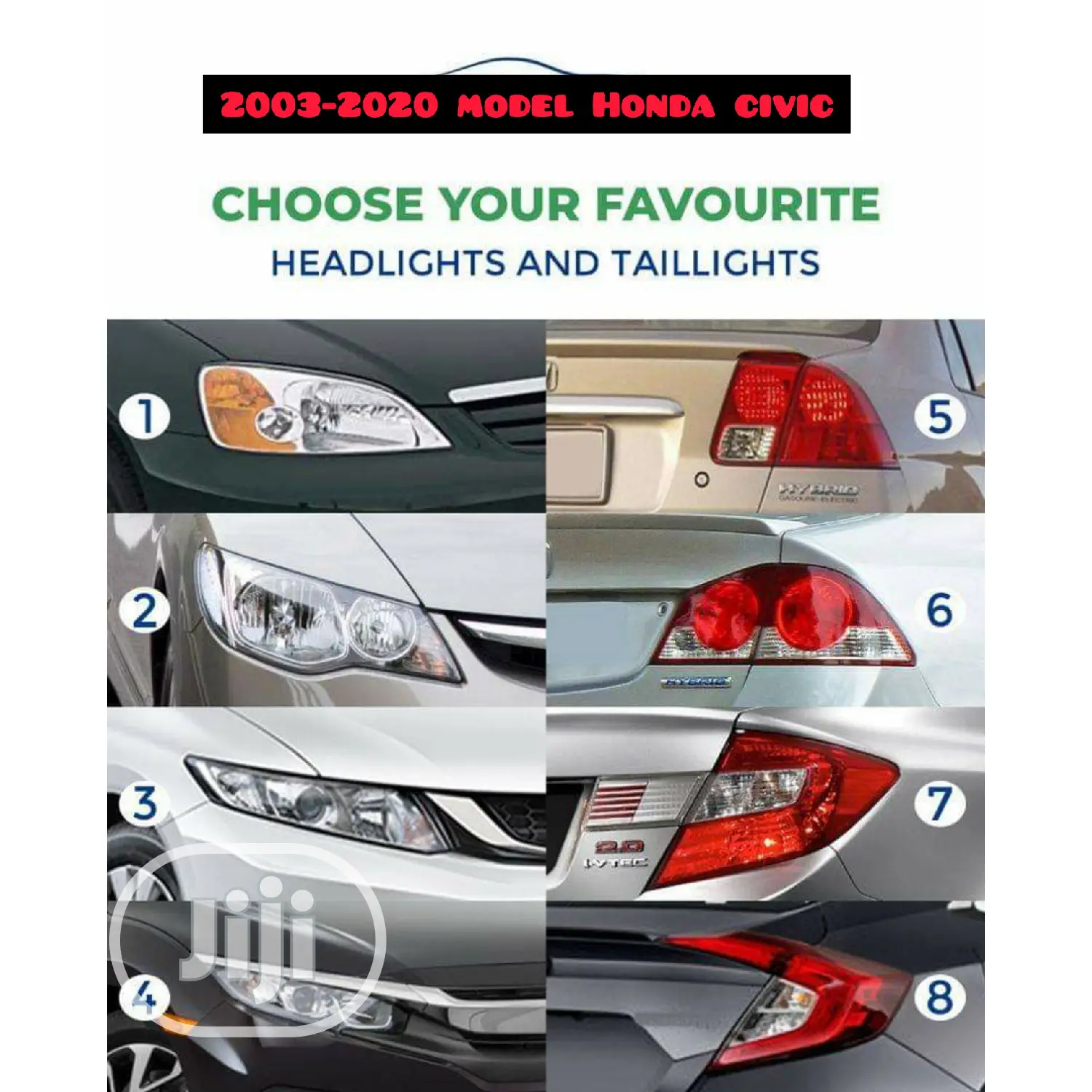 Headlights 2006 -2011 Model Honda Civic (European Spec)