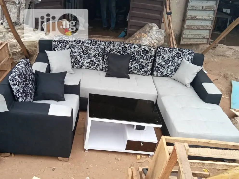 Modern L- Shaped Sofa With One Single and Center Table