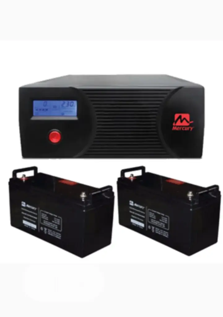 Two Batteries 12v100ah and 2.4kva Mercury Inverter