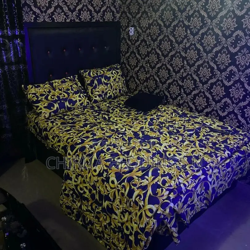 Blue and Gold Bedsheet and Duvet