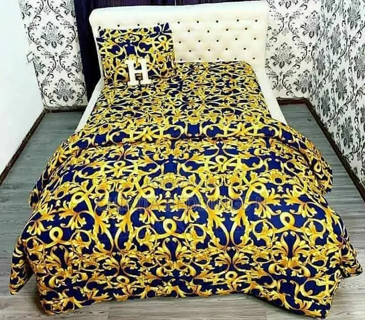 Blue and Gold Bedsheet and Duvet