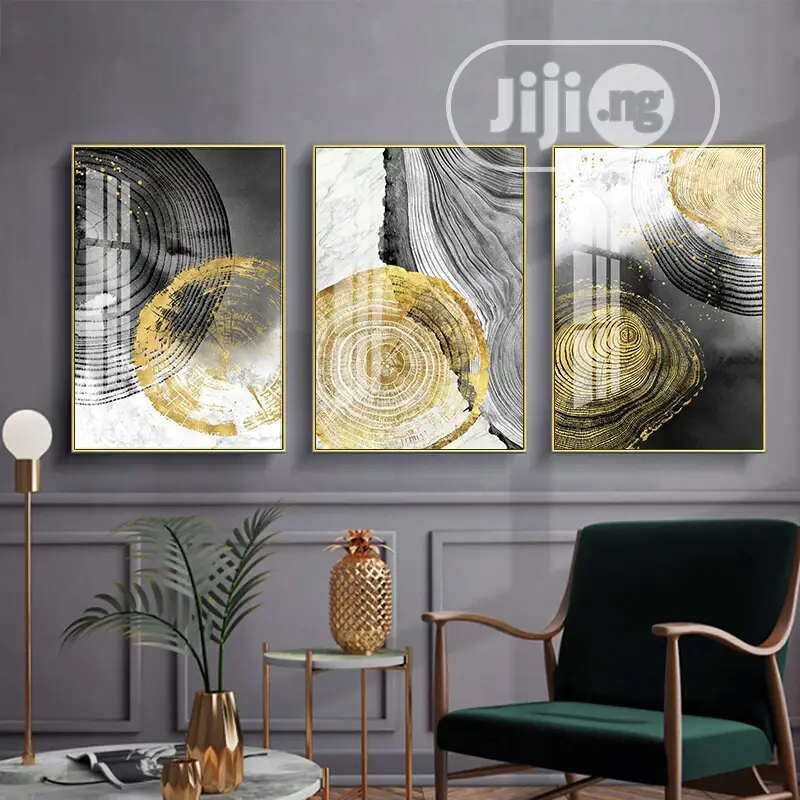 Black Ink Annual Ring Abstract Artwork