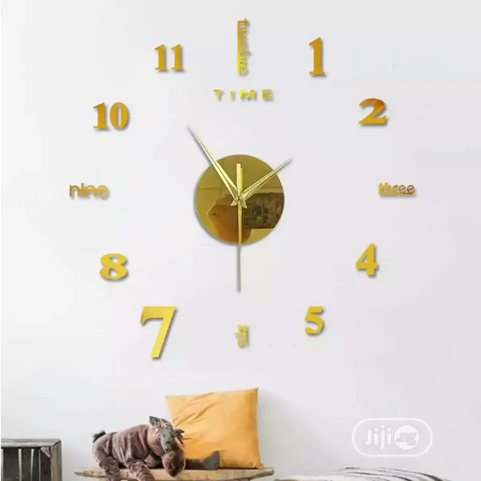 Frameless Diy Wall Mute Clock 3d Mirror Surface