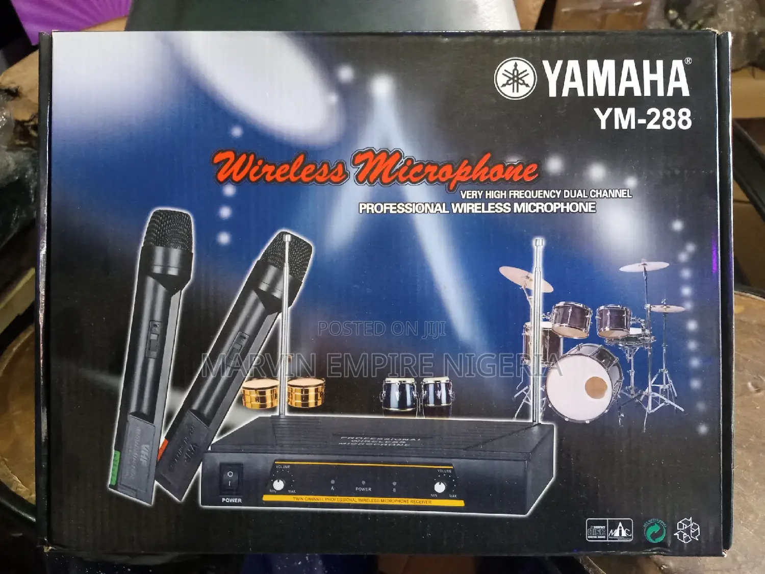 Yamaha Wireless Microphone Ym-288 High Frequncy Dual Channel
