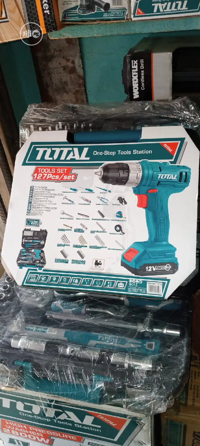Total Tools Set With Cordless Drill