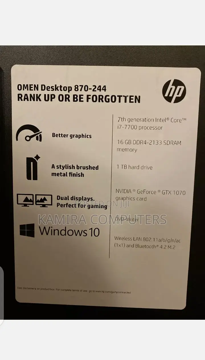 New Desktop Computer HP Omen 870 16GB Intel Core I7 SSD 1T