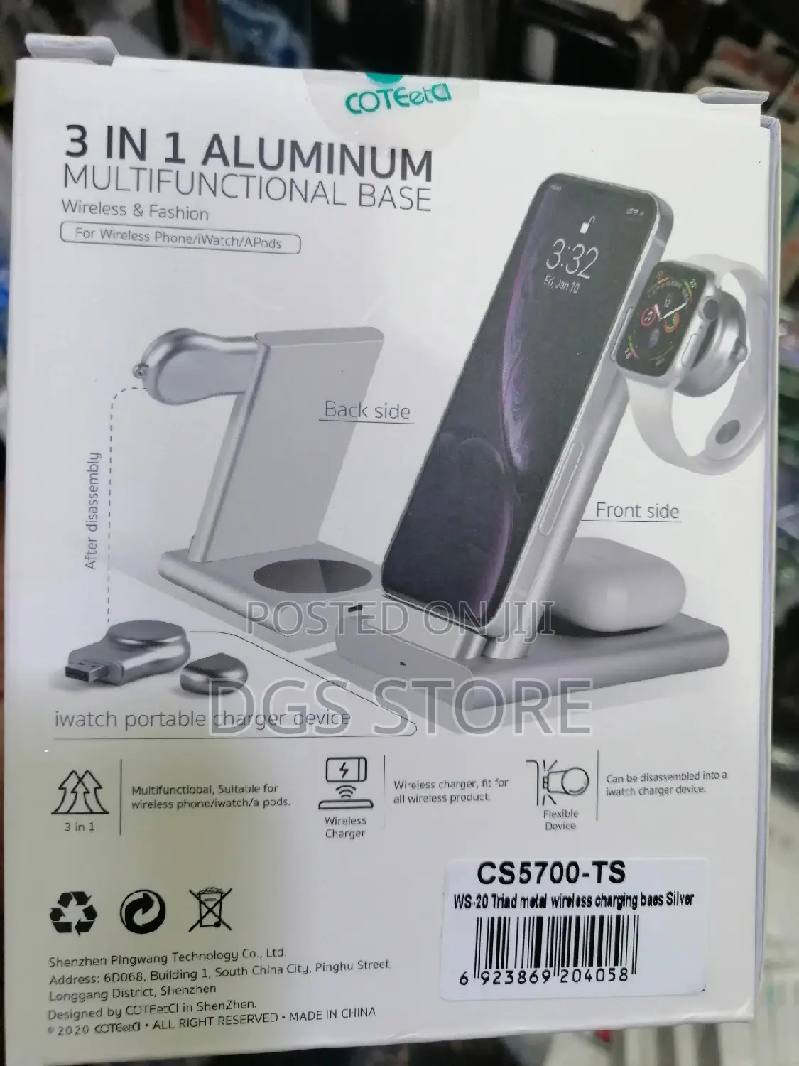 Coteetd 3in1 Aluminum Multifunctional Base Wireless