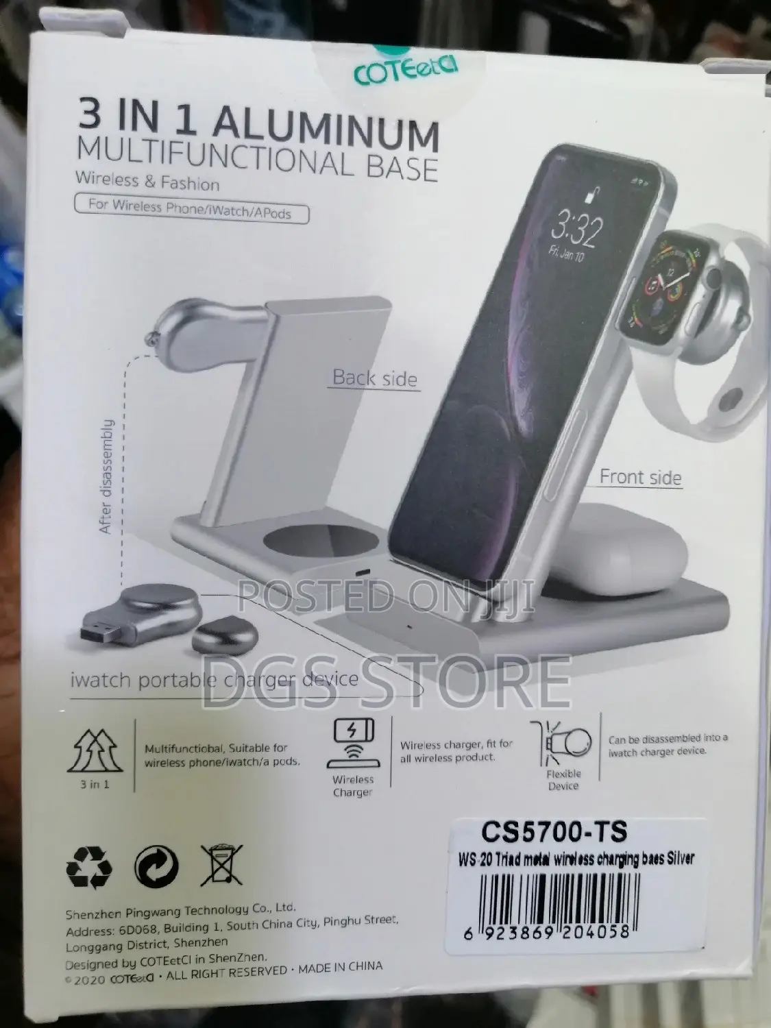 Coteetd 3in1 Aluminum Multifunctional Base Wireless