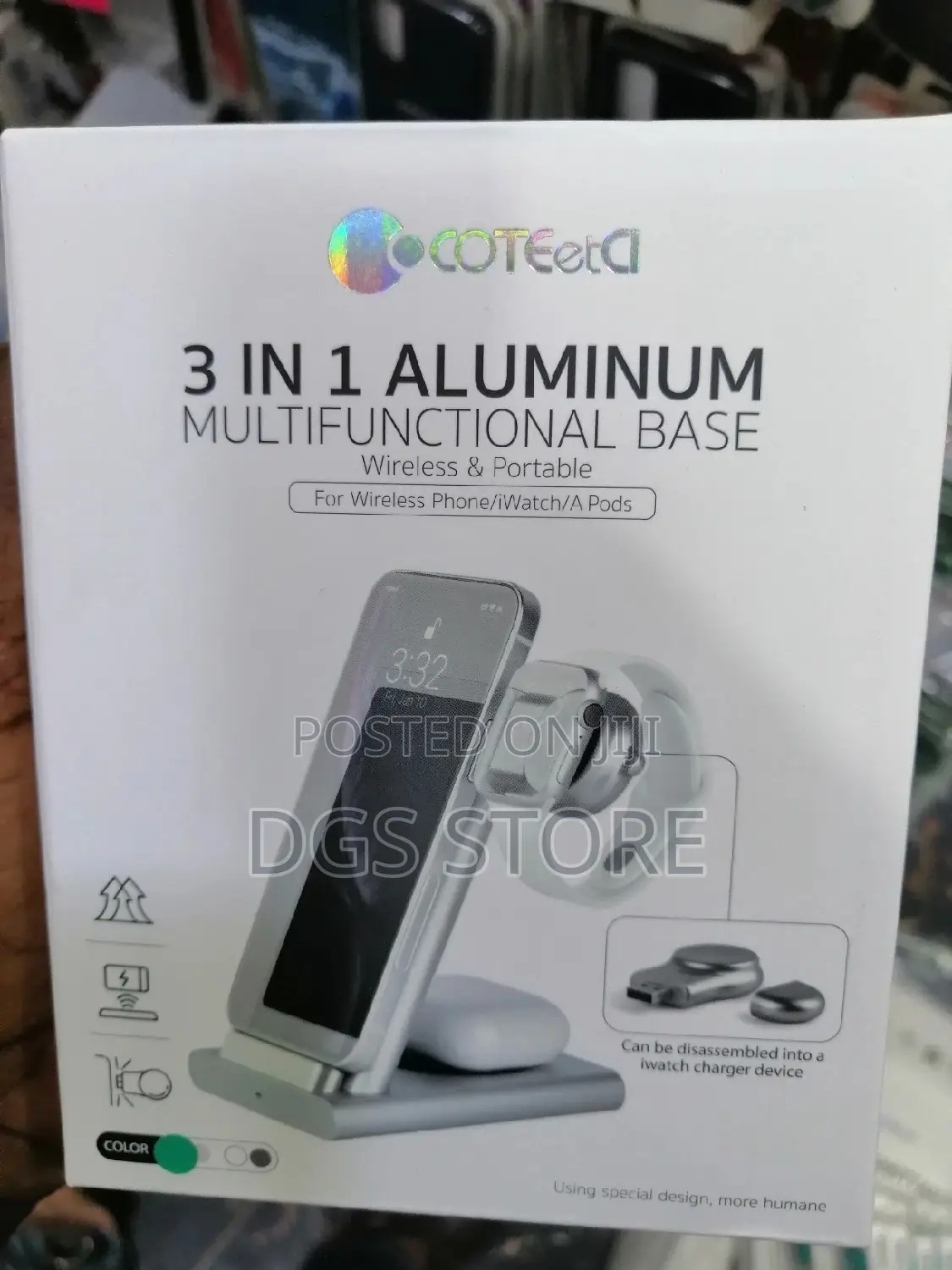 Coteetd 3in1 Aluminum Multifunctional Base Wireless