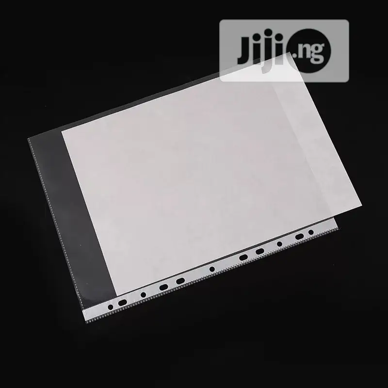 100pcs A4 Clear Plastic Punched Pockets Folders Filing