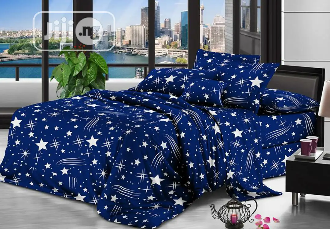 Blue Star Duvet, Bedsheet With 4 Pillowcases