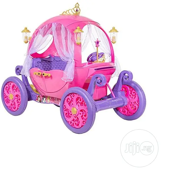 24 Volt Rechargeable Disney Princess Pink Carriage,Can Fit 2