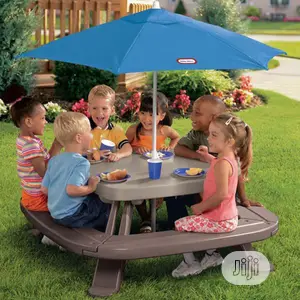 Fold N Store Picnic Table W Market Umbrella